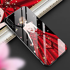 Silicone Frame Dress Party Girl Mirror Case Cover K02 for Huawei P20 Pro Red and Black