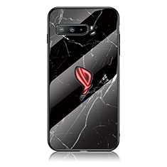 Silicone Frame Fashionable Pattern Mirror Case Cover for Asus ROG Phone 3 Strix ZS661KS Black