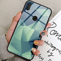 Silicone Frame Fashionable Pattern Mirror Case Cover for Huawei Honor View 10 Lite Green