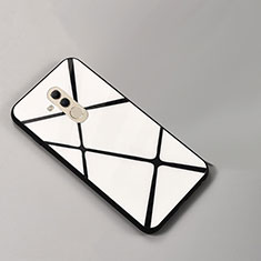 Silicone Frame Fashionable Pattern Mirror Case Cover for Huawei Mate 20 Lite Silver