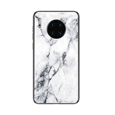 Silicone Frame Fashionable Pattern Mirror Case Cover for Huawei Mate 30 White