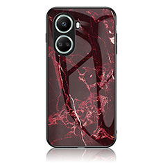 Silicone Frame Fashionable Pattern Mirror Case Cover for Huawei Nova 10 SE Red