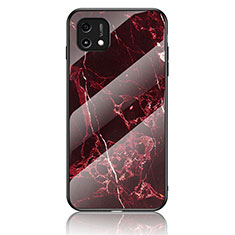 Silicone Frame Fashionable Pattern Mirror Case Cover for Oppo A16e Red