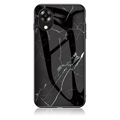 Silicone Frame Fashionable Pattern Mirror Case Cover for Oppo A17K Black