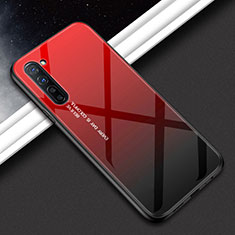 Silicone Frame Fashionable Pattern Mirror Case Cover for Oppo F15 Red