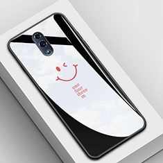 Silicone Frame Fashionable Pattern Mirror Case Cover for Oppo Reno Black