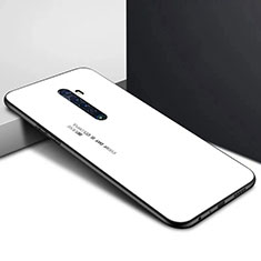 Silicone Frame Fashionable Pattern Mirror Case Cover for Oppo Reno2 White