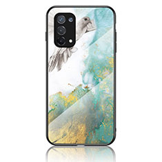 Silicone Frame Fashionable Pattern Mirror Case Cover for Oppo Reno6 Lite Green