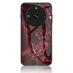 Silicone Frame Fashionable Pattern Mirror Case Cover for Realme 11 Pro 5G Red