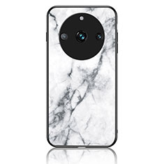 Silicone Frame Fashionable Pattern Mirror Case Cover for Realme 11 Pro 5G White