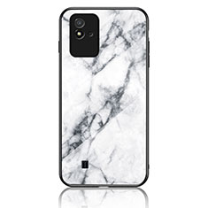 Silicone Frame Fashionable Pattern Mirror Case Cover for Realme C20 White