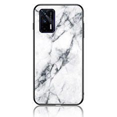 Silicone Frame Fashionable Pattern Mirror Case Cover for Realme GT Neo 2T 5G White