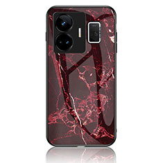 Silicone Frame Fashionable Pattern Mirror Case Cover for Realme GT Neo5 240W 5G Red