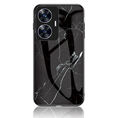 Silicone Frame Fashionable Pattern Mirror Case Cover for Realme Narzo N55 Black