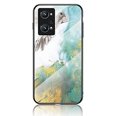 Silicone Frame Fashionable Pattern Mirror Case Cover for Realme Q5 Pro 5G Green