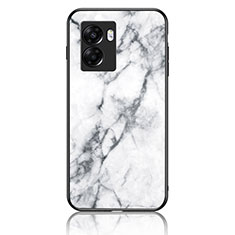 Silicone Frame Fashionable Pattern Mirror Case Cover for Realme Q5i 5G White