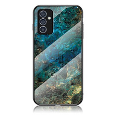 Silicone Frame Fashionable Pattern Mirror Case Cover for Samsung Galaxy A05s Blue