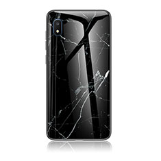 Silicone Frame Fashionable Pattern Mirror Case Cover for Samsung Galaxy A10e Black