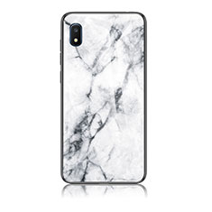Silicone Frame Fashionable Pattern Mirror Case Cover for Samsung Galaxy A10e White
