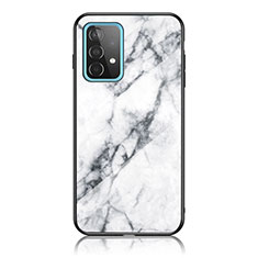 Silicone Frame Fashionable Pattern Mirror Case Cover for Samsung Galaxy A52s 5G White