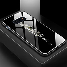 Silicone Frame Fashionable Pattern Mirror Case Cover for Samsung Galaxy S10e Black