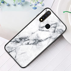 Silicone Frame Fashionable Pattern Mirror Case Cover for Vivo iQOO U3 4G White