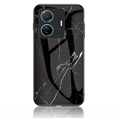 Silicone Frame Fashionable Pattern Mirror Case Cover for Vivo iQOO Z6 Pro 5G Black