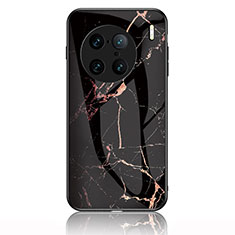 Silicone Frame Fashionable Pattern Mirror Case Cover for Vivo X90 Pro+ Plus 5G Gold and Black