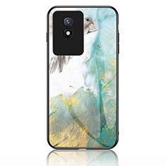 Silicone Frame Fashionable Pattern Mirror Case Cover for Vivo Y02 Green