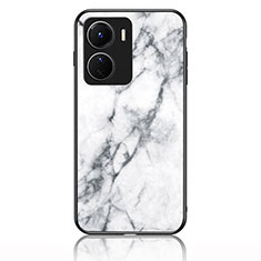 Silicone Frame Fashionable Pattern Mirror Case Cover for Vivo Y16 White