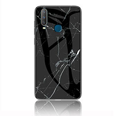 Silicone Frame Fashionable Pattern Mirror Case Cover for Vivo Y3s Black