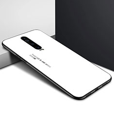 Silicone Frame Fashionable Pattern Mirror Case Cover for Xiaomi Poco X2 White