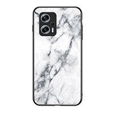 Silicone Frame Fashionable Pattern Mirror Case Cover for Xiaomi Poco X4 GT 5G White
