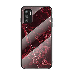 Silicone Frame Fashionable Pattern Mirror Case Cover for Xiaomi Redmi Note 10 5G Red