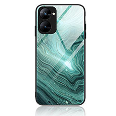 Silicone Frame Fashionable Pattern Mirror Case Cover JM1 for Realme V30 5G Green