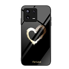 Silicone Frame Fashionable Pattern Mirror Case Cover JM1 for Xiaomi Mi 13 5G Black