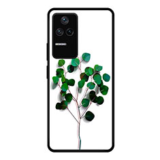 Silicone Frame Fashionable Pattern Mirror Case Cover JM1 for Xiaomi Poco F4 5G Green