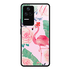 Silicone Frame Fashionable Pattern Mirror Case Cover JM1 for Xiaomi Poco F4 5G Pink