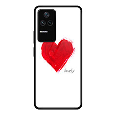 Silicone Frame Fashionable Pattern Mirror Case Cover JM1 for Xiaomi Poco F4 5G Red