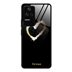 Silicone Frame Fashionable Pattern Mirror Case Cover JM1 for Xiaomi Redmi K40S 5G Black