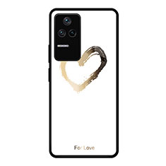 Silicone Frame Fashionable Pattern Mirror Case Cover JM1 for Xiaomi Redmi K40S 5G Gold