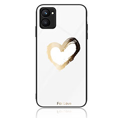 Silicone Frame Fashionable Pattern Mirror Case Cover JM2 for Realme C33 (2023) Gold