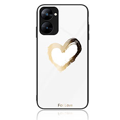 Silicone Frame Fashionable Pattern Mirror Case Cover JM2 for Realme V30 5G Gold