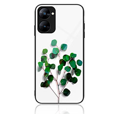 Silicone Frame Fashionable Pattern Mirror Case Cover JM2 for Realme V30 5G Green