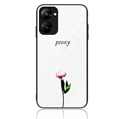 Silicone Frame Fashionable Pattern Mirror Case Cover JM2 for Realme V30 5G White