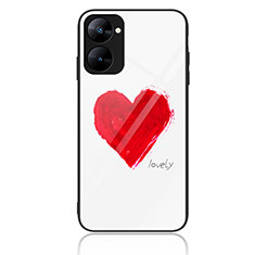 Silicone Frame Fashionable Pattern Mirror Case Cover JM2 for Realme V30t 5G Red