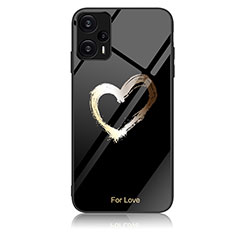 Silicone Frame Fashionable Pattern Mirror Case Cover JM2 for Xiaomi Poco F5 5G Black