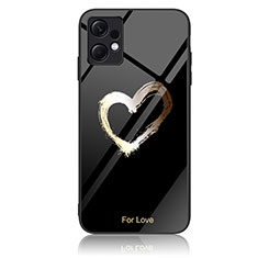 Silicone Frame Fashionable Pattern Mirror Case Cover JM2 for Xiaomi Redmi Note 12 4G Black