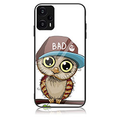 Silicone Frame Fashionable Pattern Mirror Case Cover JM2 for Xiaomi Redmi Note 12 Turbo 5G Brown