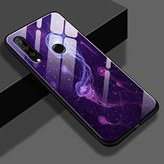 Silicone Frame Fashionable Pattern Mirror Case Cover K01 for Huawei Nova 4e Purple